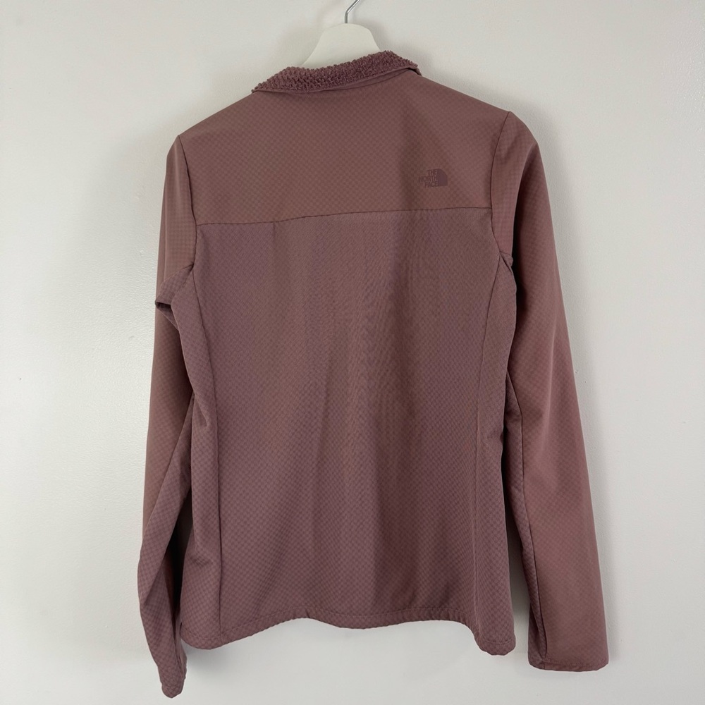 North Face Mauve Zip Up Jacket Women’s Size Medium Fleece Hiking Running - Picture 7 of 11